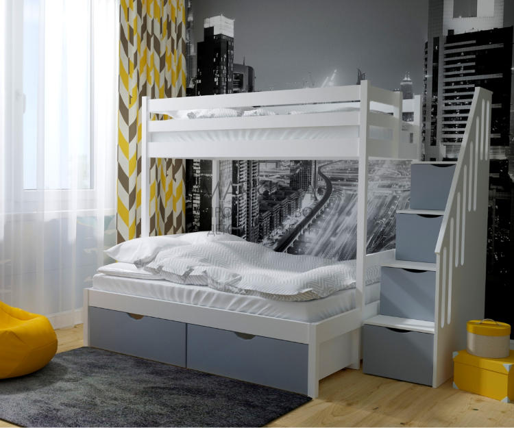 Двухъярусная кровать Пентхаус Трио с лестницей-комодом