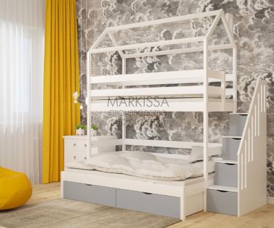 Двухъярусная кровать Двушка Трио с лестницей-комодом
